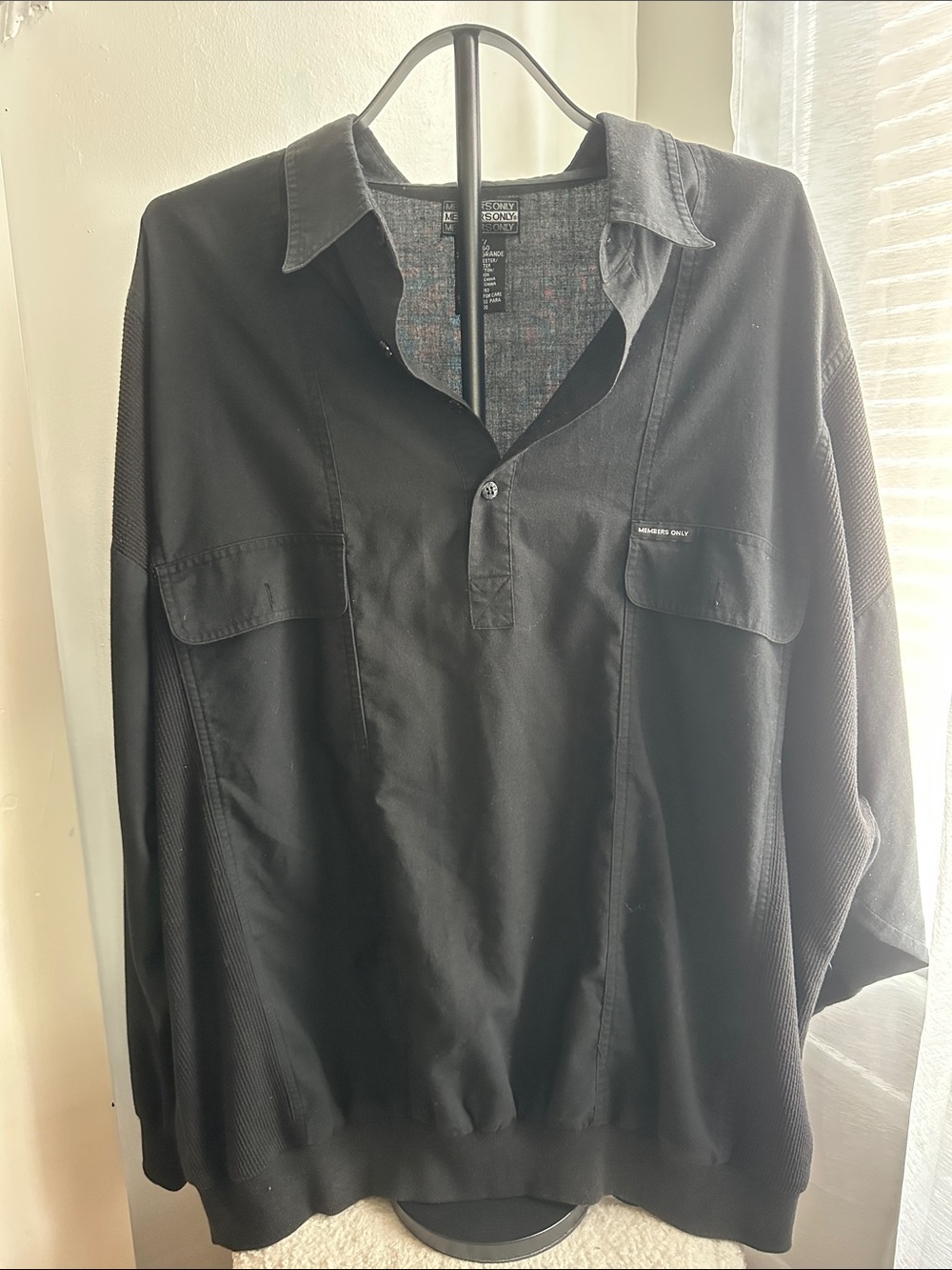Members Only Vintage 80s Black Polo Shirt Black Size 2XL